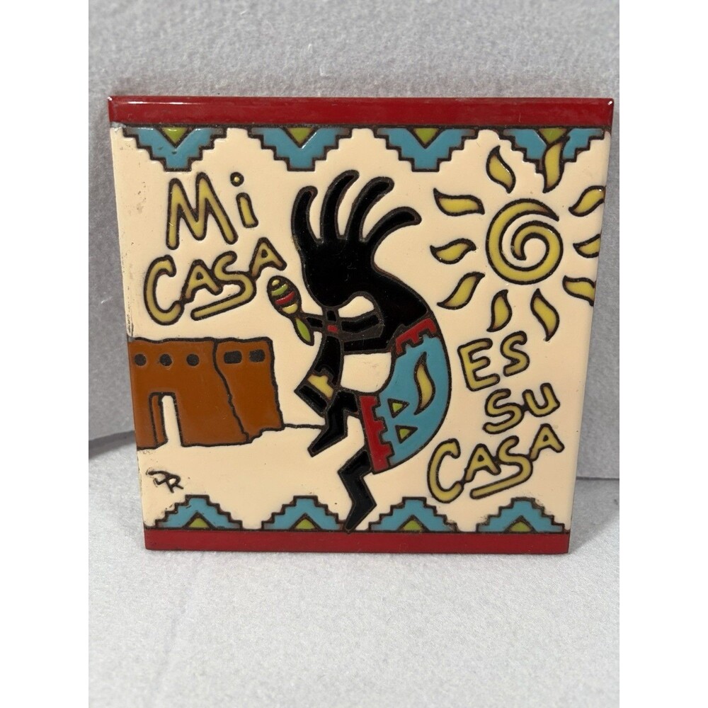 Earthtones Hand Glazed Decorative Ceramic Art Handmade 6" Tile By Earthtones